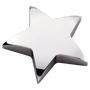 Chrome Plated Metal Star Paperweight - Laser Engraved Gift