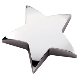 Chrome Plated Metal Star Paperweight - Laser Engraved Gift