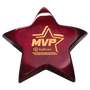 Piano Finish Star Paperweight with Felt Bottom - Laser Engraved Gift