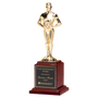 Cast Metal Classic Achiever Figure/Rosewood Piano Finish Base/ Brass Plate - Laser Engraved Gift