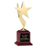 Star Casting in Goldtone Finish on Rosewood Piano Finish Base/ Brass Plate - Laser Engraved Gift