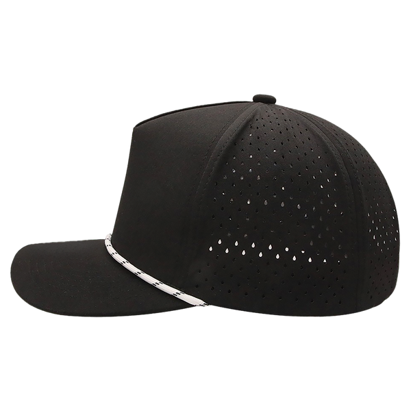 BrimCo Performance Rope Hat - All Black-White Rope