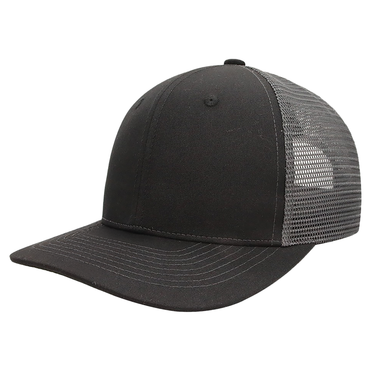 BrimCo Classic Trucker Hat - Black-Charcoal