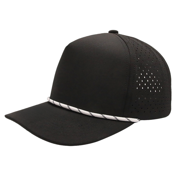 BrimCo Performance Rope Hat - All Black-White Rope