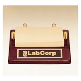Rosewood Piano Finish Post-It Note Holder with Plate - Laser Engraved Gift
