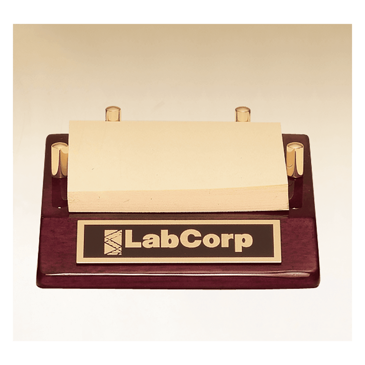 Rosewood Piano Finish Post-It Note Holder with Plate - Laser Engraved Gift