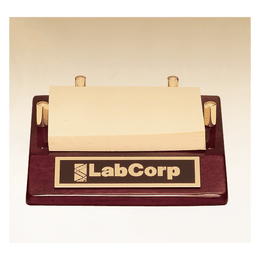 Rosewood Piano Finish Post-It Note Holder with Plate - Laser Engraved Gift