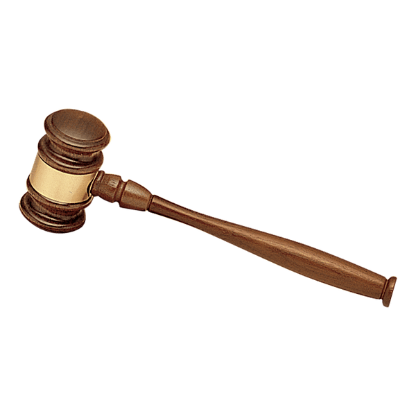 American Walnut Gavel with Brass Gavel Band - Laser Engraved Gift