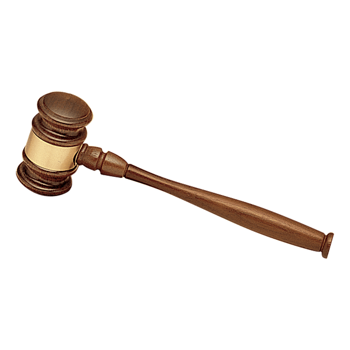 American Walnut Gavel with Brass Gavel Band - Laser Engraved Gift