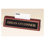 Piano Finish Nameplate with Business Card Holder - Laser Engraved Corporate Gift