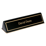 Piano Finish Desk Wedge with Plate - Laser Engraved Corporate Gift