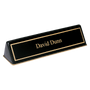 Piano Finish Desk Wedge with Plate - Laser Engraved Corporate Gift