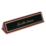 Rosewood Piano Finish Desk Wedge with Plate - Laser Engraved Corporate Gift