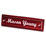 Piano Finish Desk Nameplate w/ Acrylic Engraving Plate - Laser Engraved Corporate Gift
