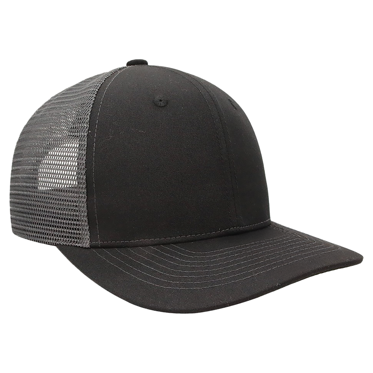 BrimCo Classic Trucker Hat - Black-Charcoal