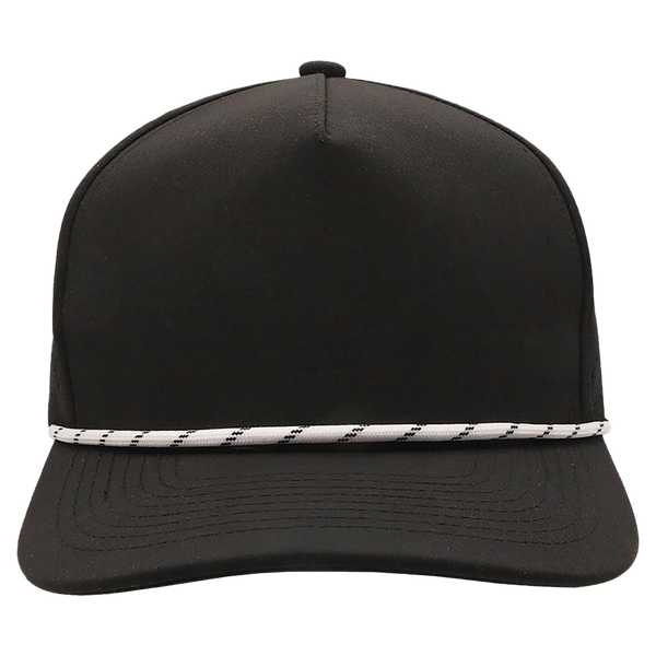 BrimCo Performance Rope Hat - All Black-White Rope