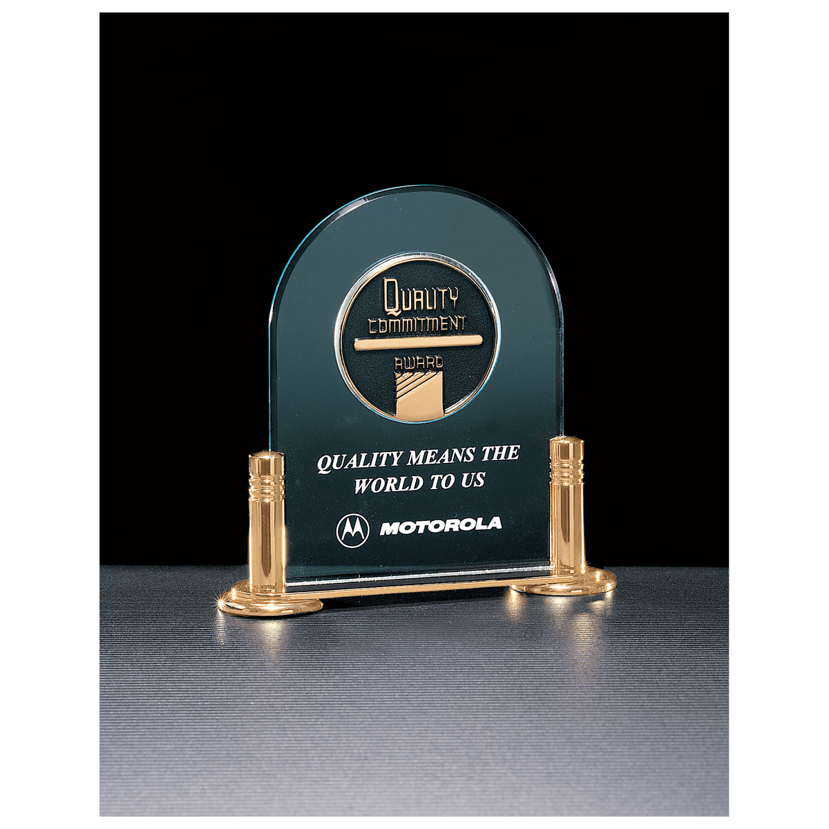 Airflyte Series Jade Acrylic w/-Plated Brass Base and 2 1/2" CAM Insert - Laser Engraved Gift