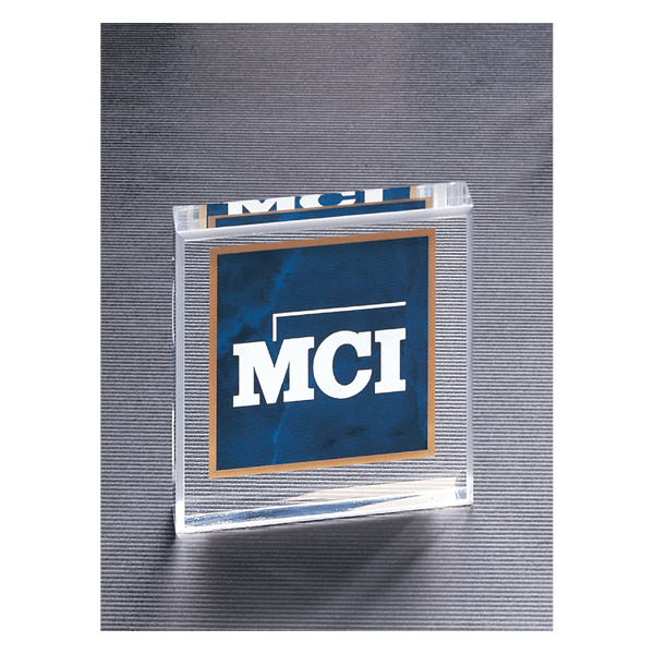 Marble Design Acrylic Paperweight - Laser Engraved Gift