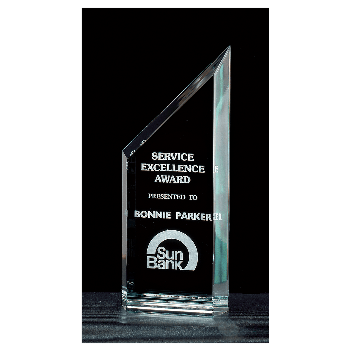 Zenith Series Jade Acrylic Free Standing Award - Laser Engraved Gift