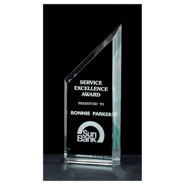 Zenith Series Jade Acrylic Free Standing Award - Laser Engraved Gift