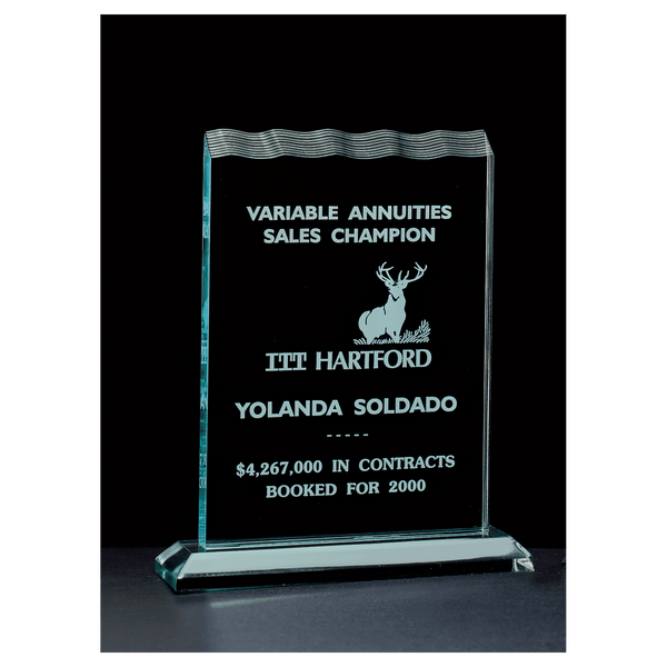 Tidal Series Jade Acrylic Award - Laser Engraved Gift