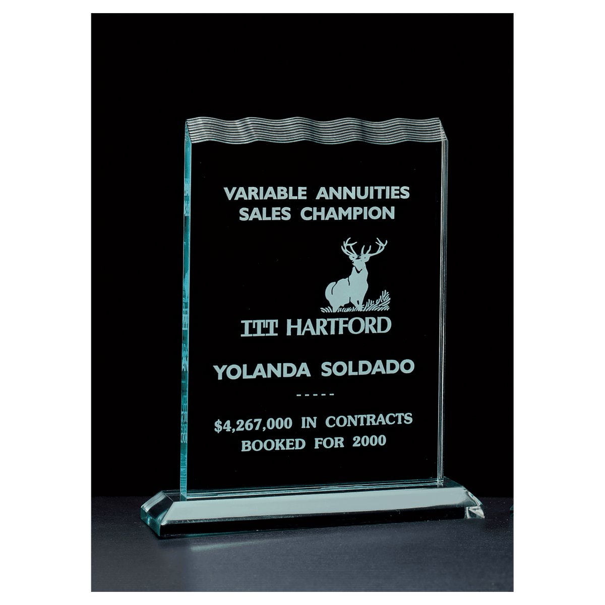 Tidal Series Jade Acrylic Award - Laser Engraved Gift