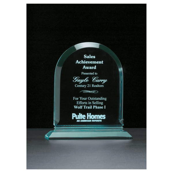 Arch Series Jade Acrylic Award - Laser Engraved Gift
