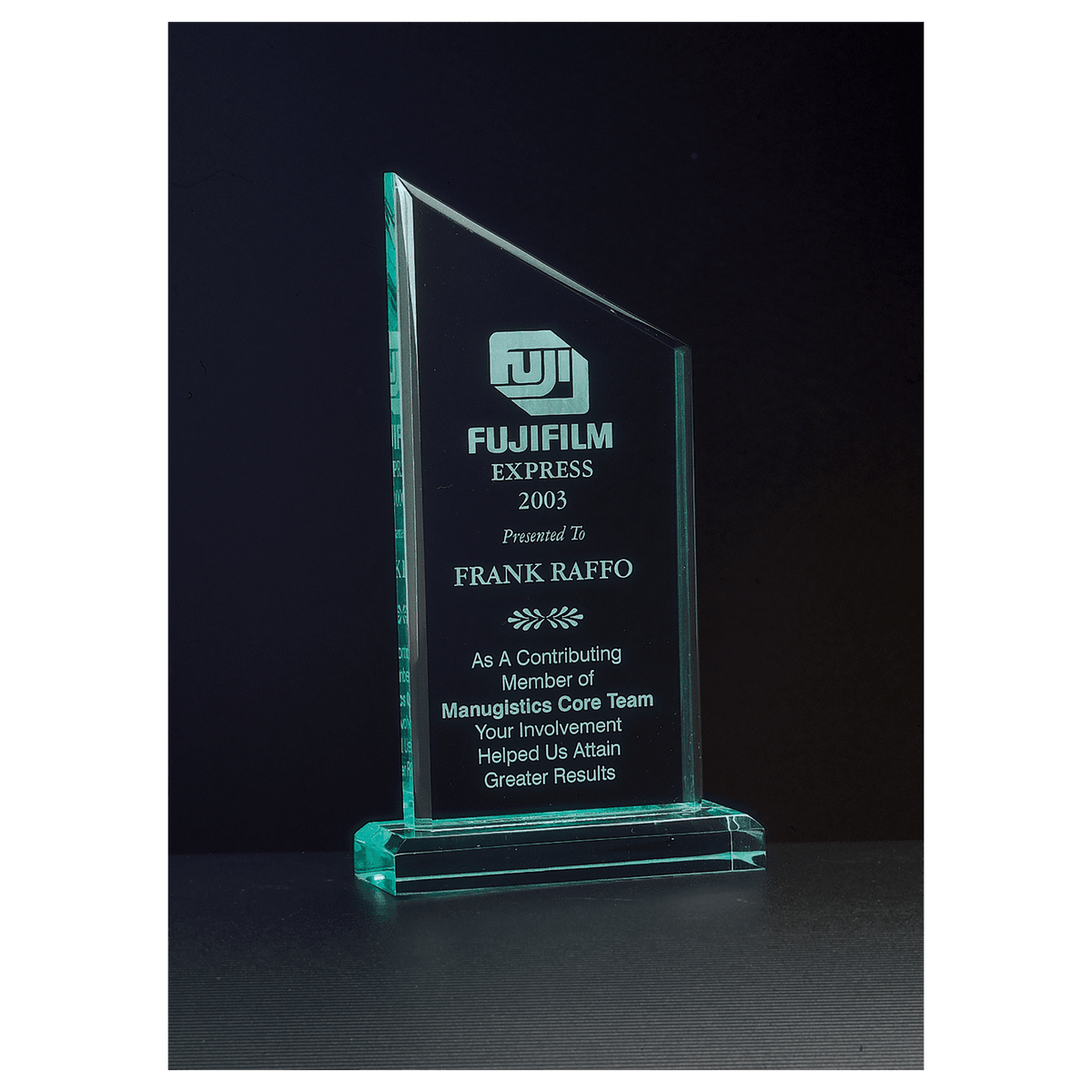 Zenith Series Jade Acrylic Award - Laser Engraved Gift