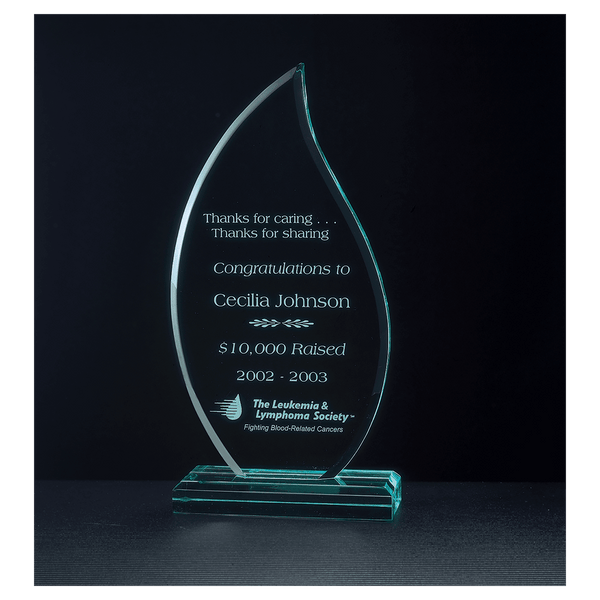 Flame Series Jade Acrylic Award - Laser Engraved Gift