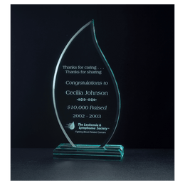 Flame Series Jade Acrylic Award - Laser Engraved Gift