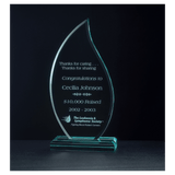 Flame Series Jade Acrylic Award - Laser Engraved Gift