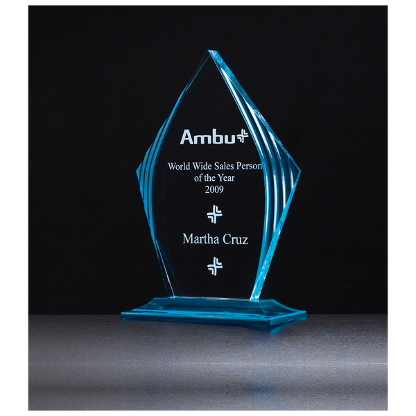Flame Series Acrylic with Accented Upright and Base - Laser Engraved Gift