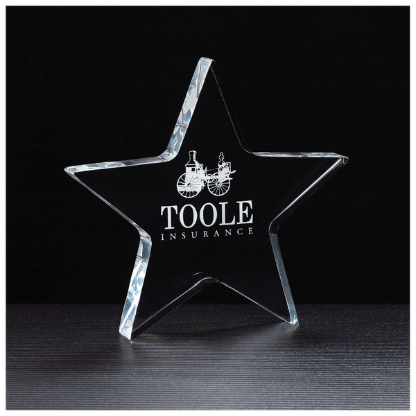 Star Acrylic Paperweight - Laser Engraved Gift