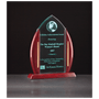 Flame Jade Acrylic with Piano Finish Base and Posts, Gold Metal Accents - Laser Engraved Gift