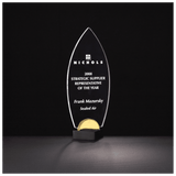 Flame Series Clear Acrylic on and Gold Metal Base - Laser Engraved Gift