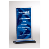 Dark Draped Satin Patterned Acrylic with Silver Mirror Border, Black Base - Laser Engraved Gift