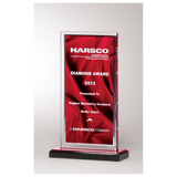 Deep Draped Satin Patterned Acrylic with Silver Mirror Border, Black Base - Laser Engraved Gift