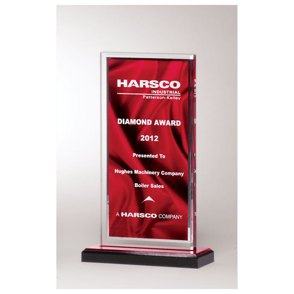 Deep Draped Satin Patterned Acrylic with Silver Mirror Border, Black Base - Laser Engraved Gift