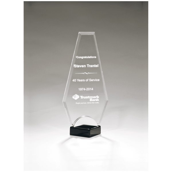 Flame Series Acrylic with and Silver Metal Base - Laser Engraved Gift