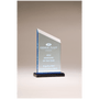 Zenith Series Acrylic with Accents, Black Base with Blue Mirror Top - Laser Engraved Gift