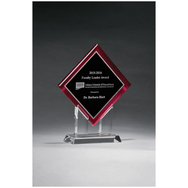 Diamond Series Acrylic w/Printed Border, Silver Mirror Highlights - Laser Engraved Gift