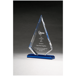 Arrow Series Clear Acrylic with Highlights and Blue Base - Laser Engraved Gift