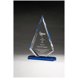 Arrow Series Clear Acrylic with Highlights and Blue Base - Laser Engraved Gift