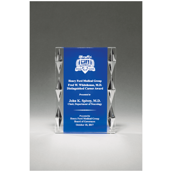 Freestanding Acrylic with Background and Carved Jewel Accents - Laser Engraved Gift
