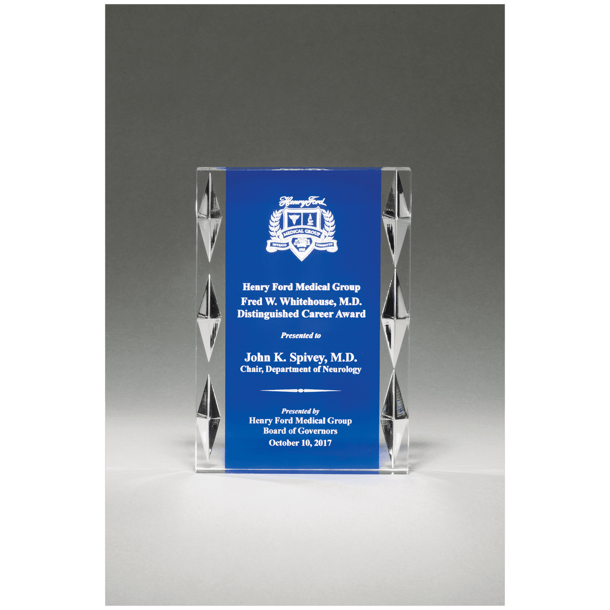 Freestanding Acrylic with Background and Carved Jewel Accents - Laser Engraved Gift