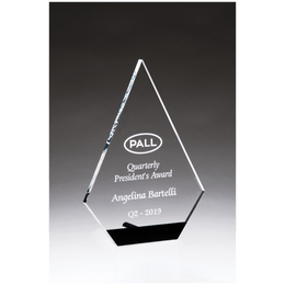 Diamond Series Clear Acrylic with Accent and Silver Post - Laser Engraved Gift