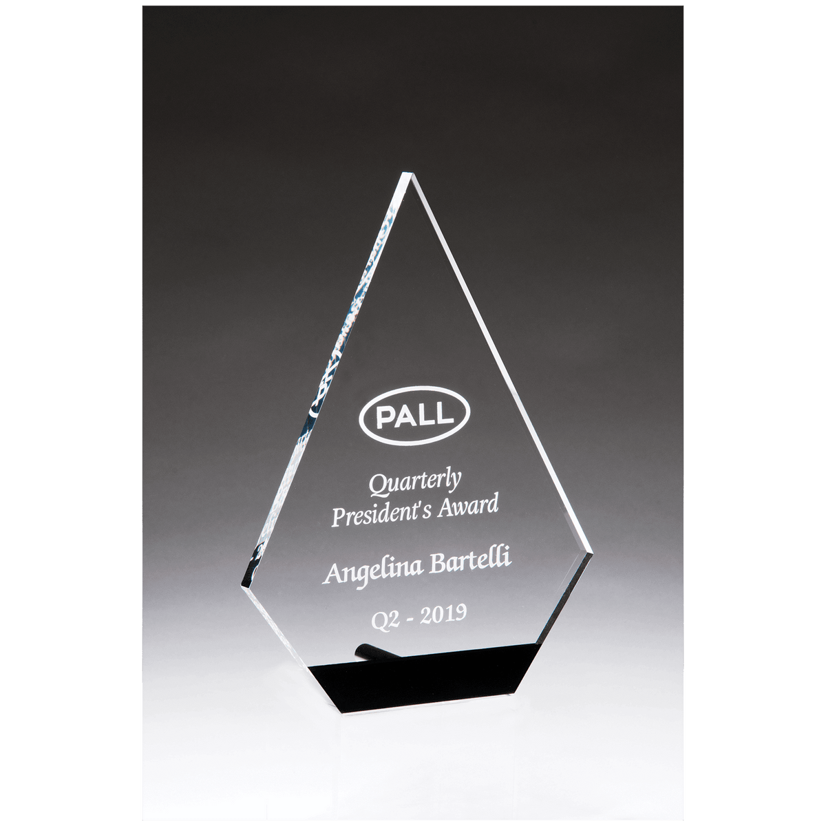 Diamond Series Clear Acrylic with Accent and Silver Post - Laser Engraved Gift