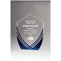 Shield Series Clear Acrylic with Polished Score Lines and Metallic Accent - Laser Engraved Gift