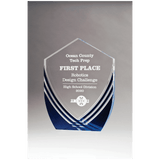Shield Series Clear Acrylic with Polished Score Lines and Metallic Accent - Laser Engraved Gift