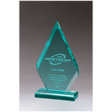 Flame Series Beveled Jade Acrylic Award - Laser Engraved Gift